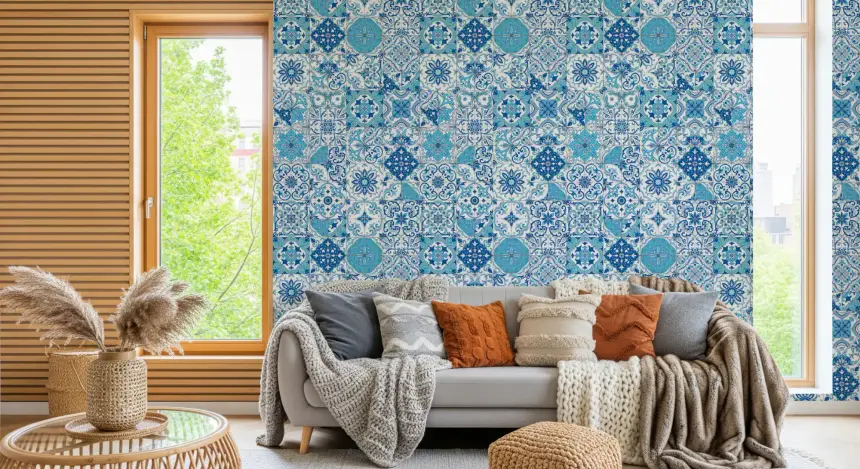 Mediterranean Hues/ Azulejo Tiles 2 Wallpaper