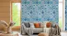 Mediterranean Blue Tile Pattern Wallpaper 4