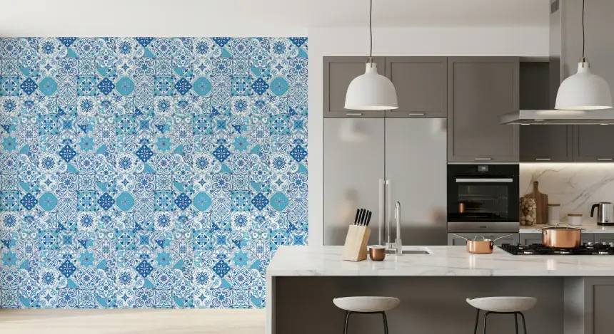 Mediterranean Hues/ Azulejo Tiles 2 Wallpaper