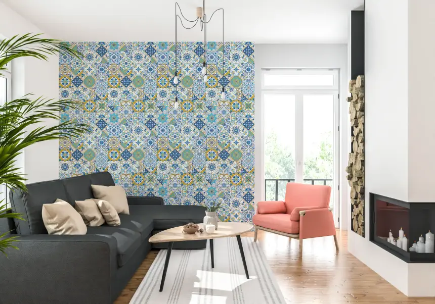 Mediterranean Hues/ Azulejo Tiles Wallpaper