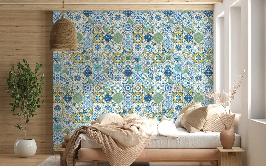 Mediterranean Hues/ Azulejo Tiles Wallpaper