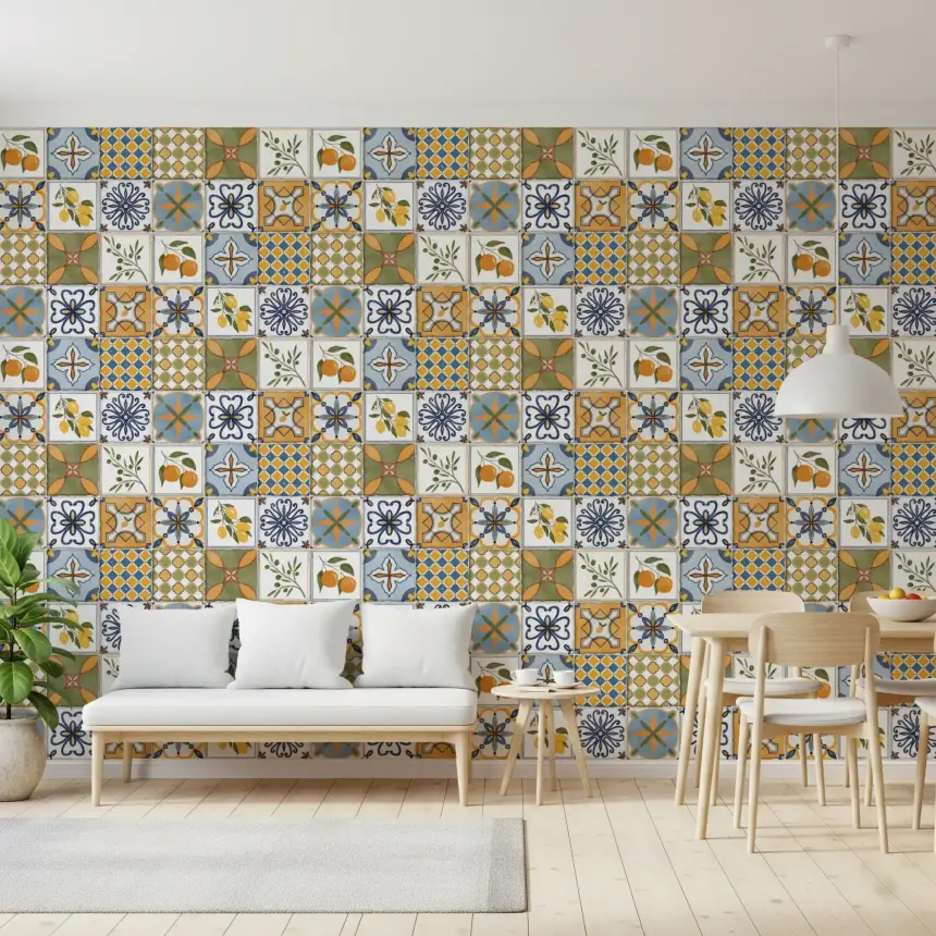 Mediterranean Majolica Tiles Wallpaper