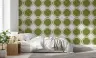 Contemporary Olive Green Quatrefoil Pattern Wallpaper 3