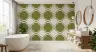 Contemporary Olive Green Quatrefoil Pattern Wallpaper 1