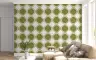 Contemporary Olive Green Quatrefoil Pattern Wallpaper 5