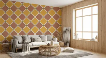 Rustic Terracotta Diamond Pattern Wallpaper