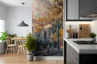 Parisian Metropolitain Autumn Street Wall Mural