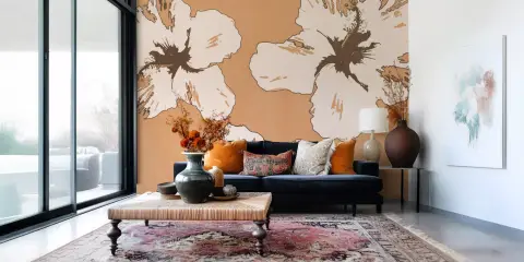 Large Floral Hibiscus Wall Mural