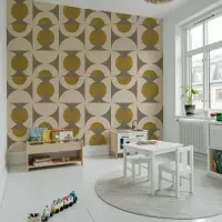 Mid-Century Geometric Circles & Arcs Wallpaper
