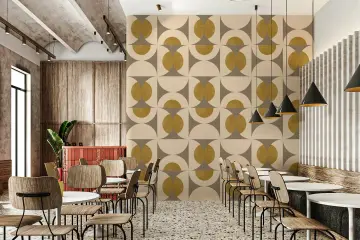 Mid-Century Geometric Circles & Arcs Wallpaper
