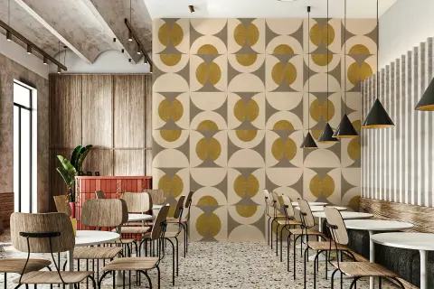 Mid-Century Geometric Circles & Arcs Wallpaper