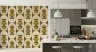 Olive Gold Semicircle Grid Pattern Wallpaper 2