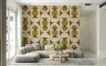 Olive Gold Semicircle Grid Pattern Wallpaper 3