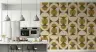 Olive Gold Semicircle Grid Pattern Wallpaper 5