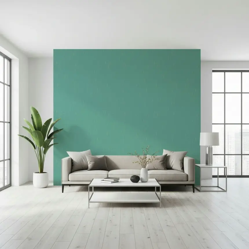 Mid Mod Atomic Linen Texture Blue Wallpaper