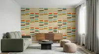 Mid-Century Abstract Blocks Wallpaper