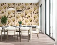 Mid-Century Abstract Floral Wallpaper