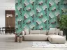 Mid-Century Floral Comb Pattern Wallpaper 3
