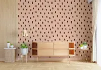 Abstract Brown Dot Pattern Wallpaper on Blush Pink
