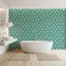 Contemporary Teal Wallpaper with Scattered Beige Dots 3