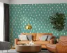 Contemporary Teal Wallpaper with Scattered Beige Dots 5