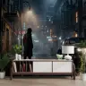 Mysterious Noir City Street Wall Mural 4