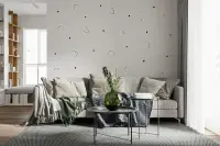 Minimalist Abstract Dots and Arcs Wallpaper