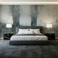 Misty Forest Silhouette Wall Mural