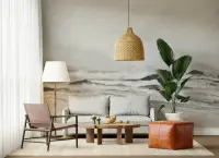 Abstract Grey Mountainscape Wall Mural
