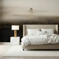 Serene Misty Meadow Landscape Wall Mural