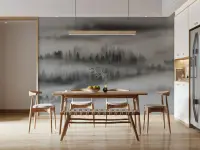 Misty Pine Forest Scenic Wall Mural