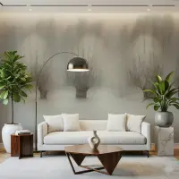 Ethereal Misty Forest Landscape Wall Mural