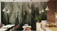 Charcoal Slate Mineral Cascade Wallpaper Mural