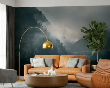 Misty Mountain Forest Scenic Wall Mural