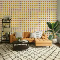 Colorful Geometric Polka Dot Pattern Wallpaper