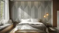 Muted Grey Faceted Chevron Geometric Wallpaper