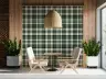 Modern Green and Beige Tartan Check Wallpaper 3