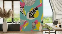 Vibrant Abstract Shapes Contemporary Wall Mural