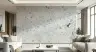 Serene White Grey Terrazzo Chip Pattern Wallpaper 1