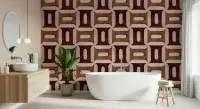 Retro Earthy Tone Geometric Pattern Wallpaper