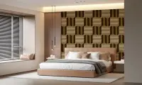 Interlocking Geometric Pattern Wallpaper in Earthy Tones