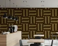 Umber Interlocking Geometric Pattern Wallpaper
