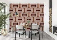 Earthy Tones Geometric Interlocking Pattern Wallpaper