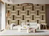 Warm Beige Brown Retro Interlocking Geometric Wallpaper 4