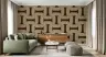 Umber Beige Geometric Interlock Wallpaper 1