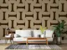 Umber Beige Geometric Interlock Wallpaper 3