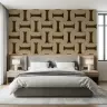 Umber Beige Geometric Interlock Wallpaper 4
