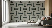 Abstract Interlocking Teal Geometric Pattern Wallpaper