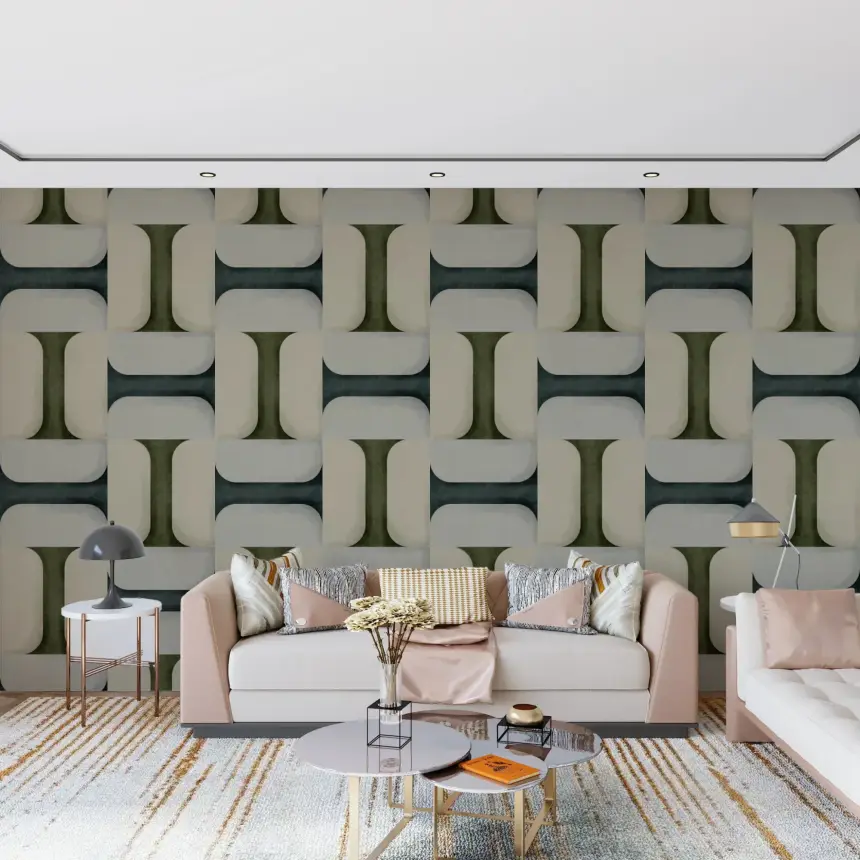 Modern Textured Tiles Winter Wallpaper