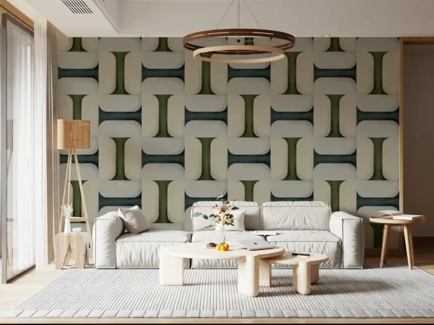 Modern Textured Tiles Winter Wallpaper